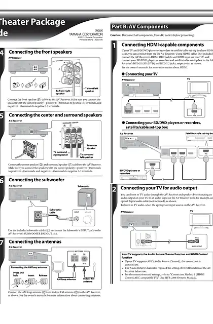 yamaha雅马哈YHT-199 Connection Guide